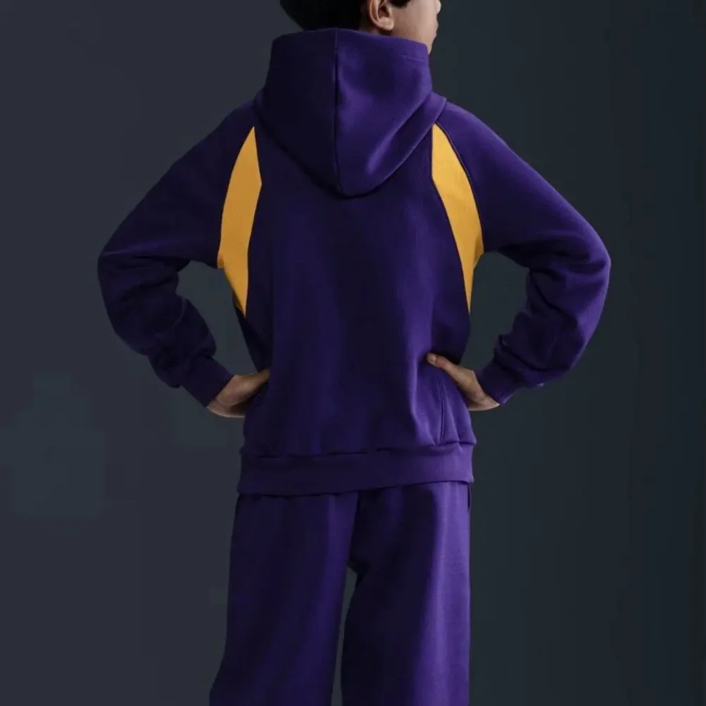 Nike Kobe Hoodie Sz Medium Big Kids Court Purple Gold Therma Fit Pullover $52
